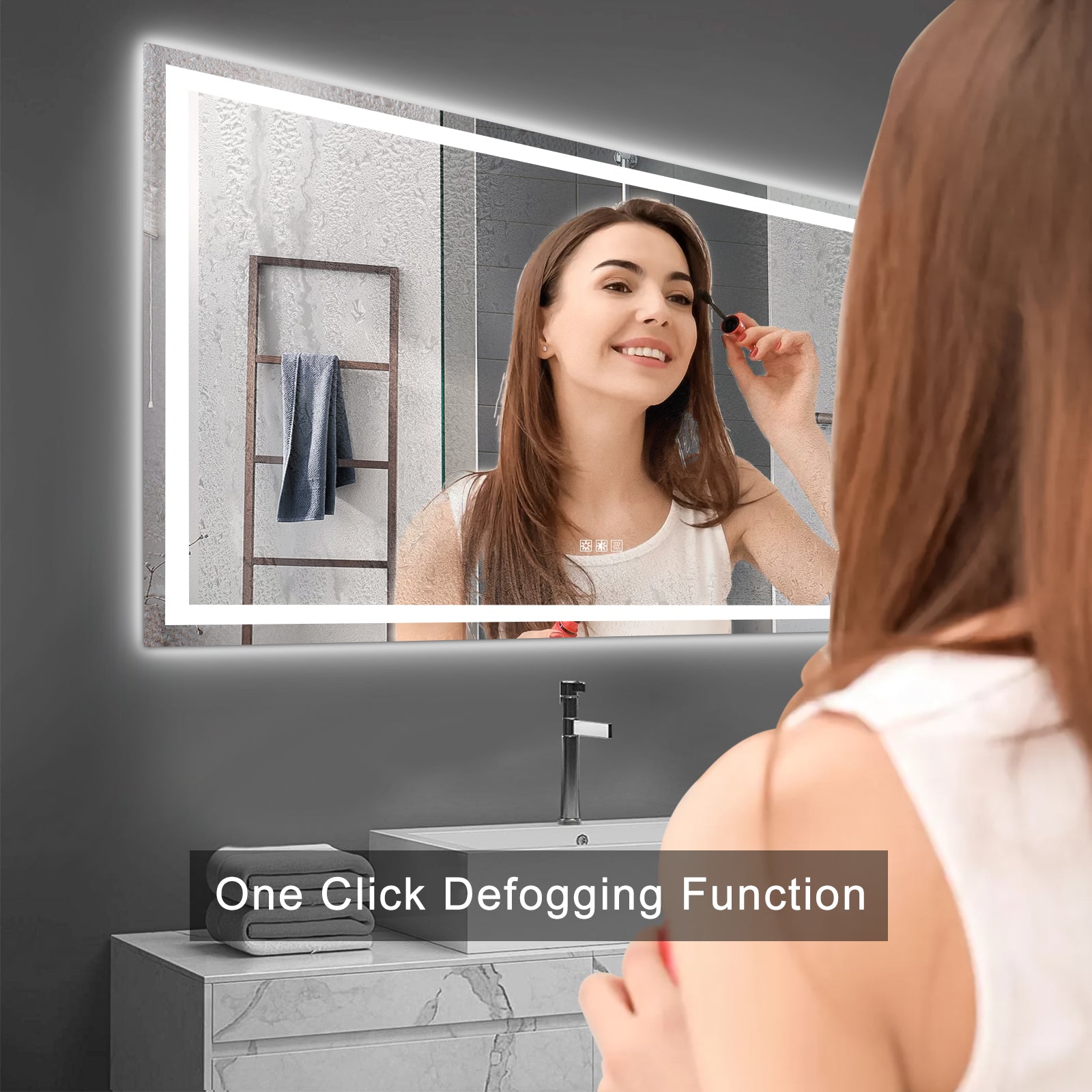 LED Bathroom Mirror 72x36 Inch with lights, anti-Fog & Dimming Led Bathroom Vanity Mirror