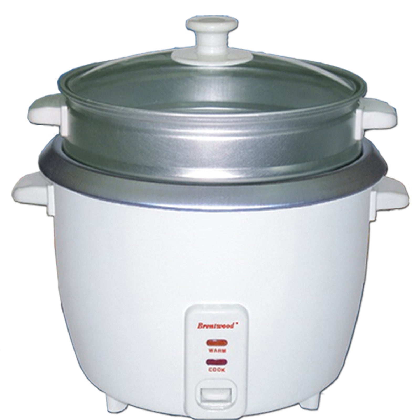 Brentwood 5 Cup Rice Cooker/Non-Stick with Steamer in White